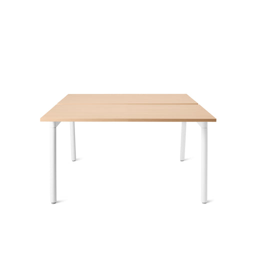 Modern light wood table with white legs on a white background (Natural Oak-47&quot;)